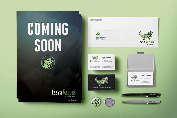 Izzy's Vapors Branding